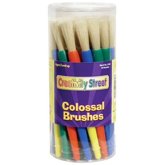 6 Packs: 30 ct. (180 total) Natural Bristle Colossal Round Brushes